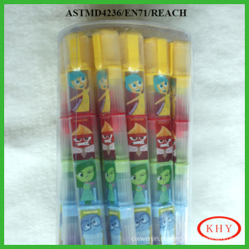 Low ordor and eco-friendly colorful highlighter set with pvc tube